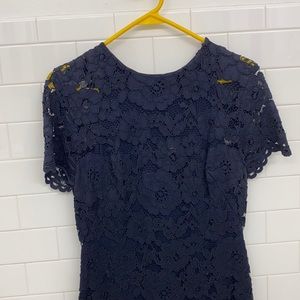 Navy floral lace dress